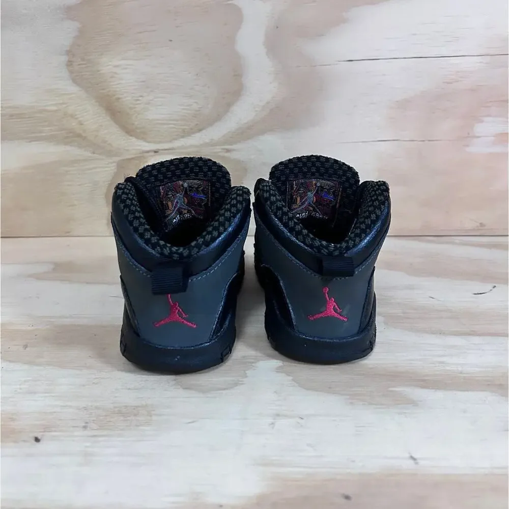 Nike-Air Jordan 10 Shadow-Sneakers-Gray/Black-Kids Little Unisex -8Y-310808-002